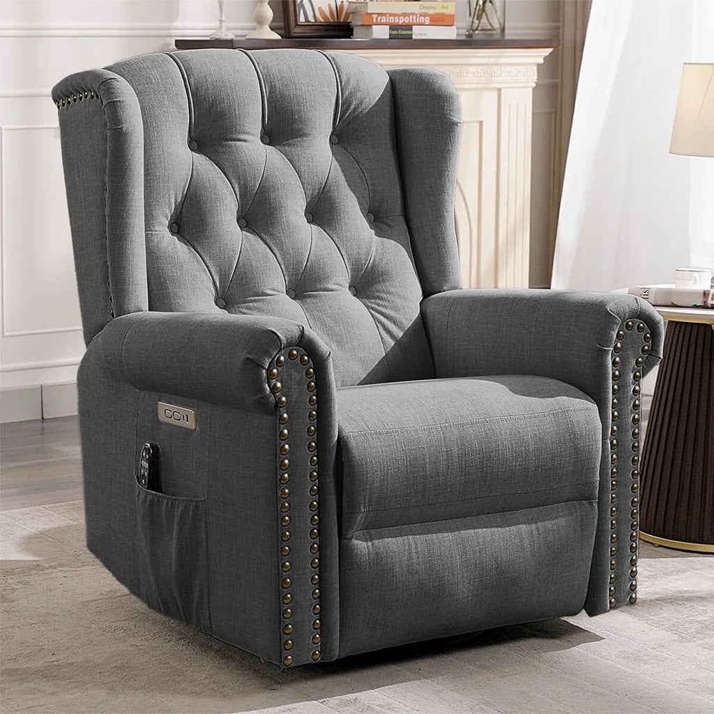 FRIENDS LIFE Power Swivel Rocking Glider Recliner Chair with Electric Rocker Nursery Reclining Chair