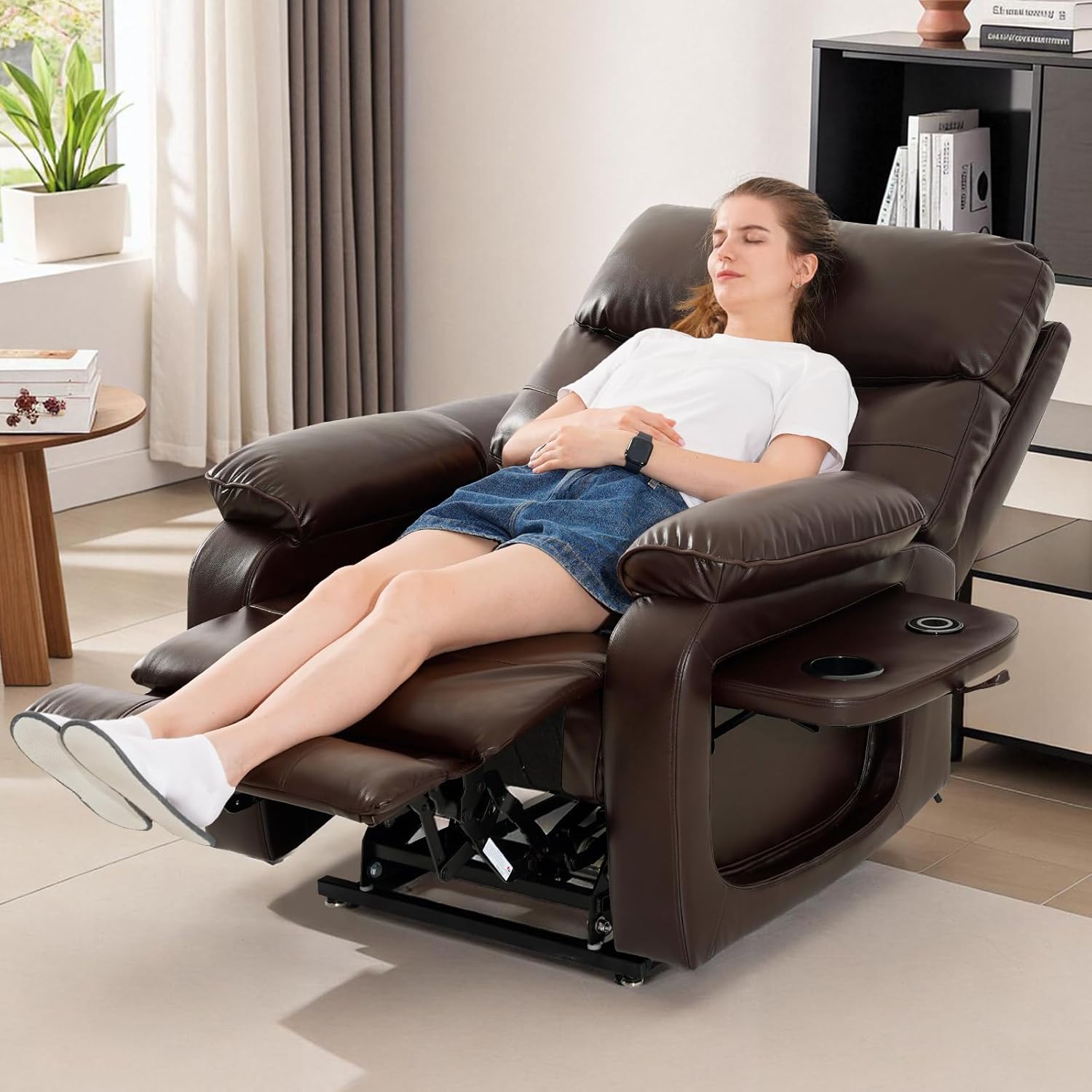 Lift Recliner Sofa Chair | Reclining Chair with Adjustable Backrest & Footrest | Premium Fabric