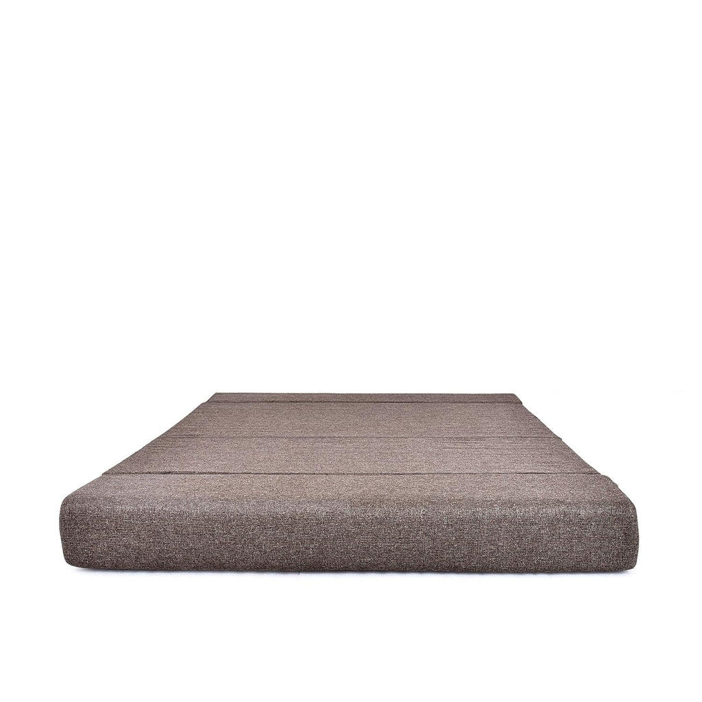 FRIENDS LIFE 5X6 Sofa Cum Bed for 3 Person 3 Seater Double Fold Out Sofa Cum Bed Color -Jute Coffee
