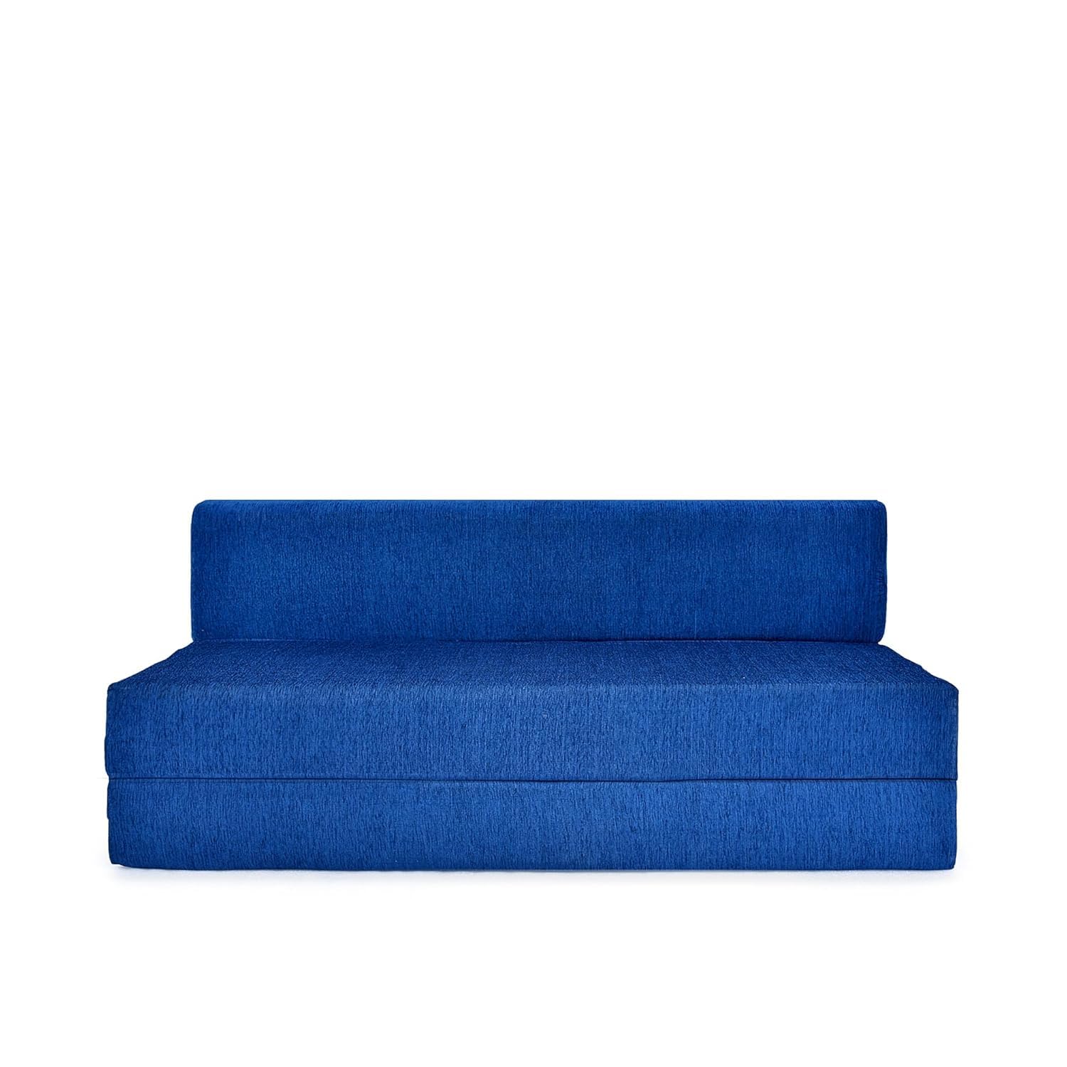 FRIENDS LIFE Sofa Bed 3 Seater5X6 Sofa Cum Bed for 3 Person 3 Seater Double Fold Out with 3 Pillow Blue