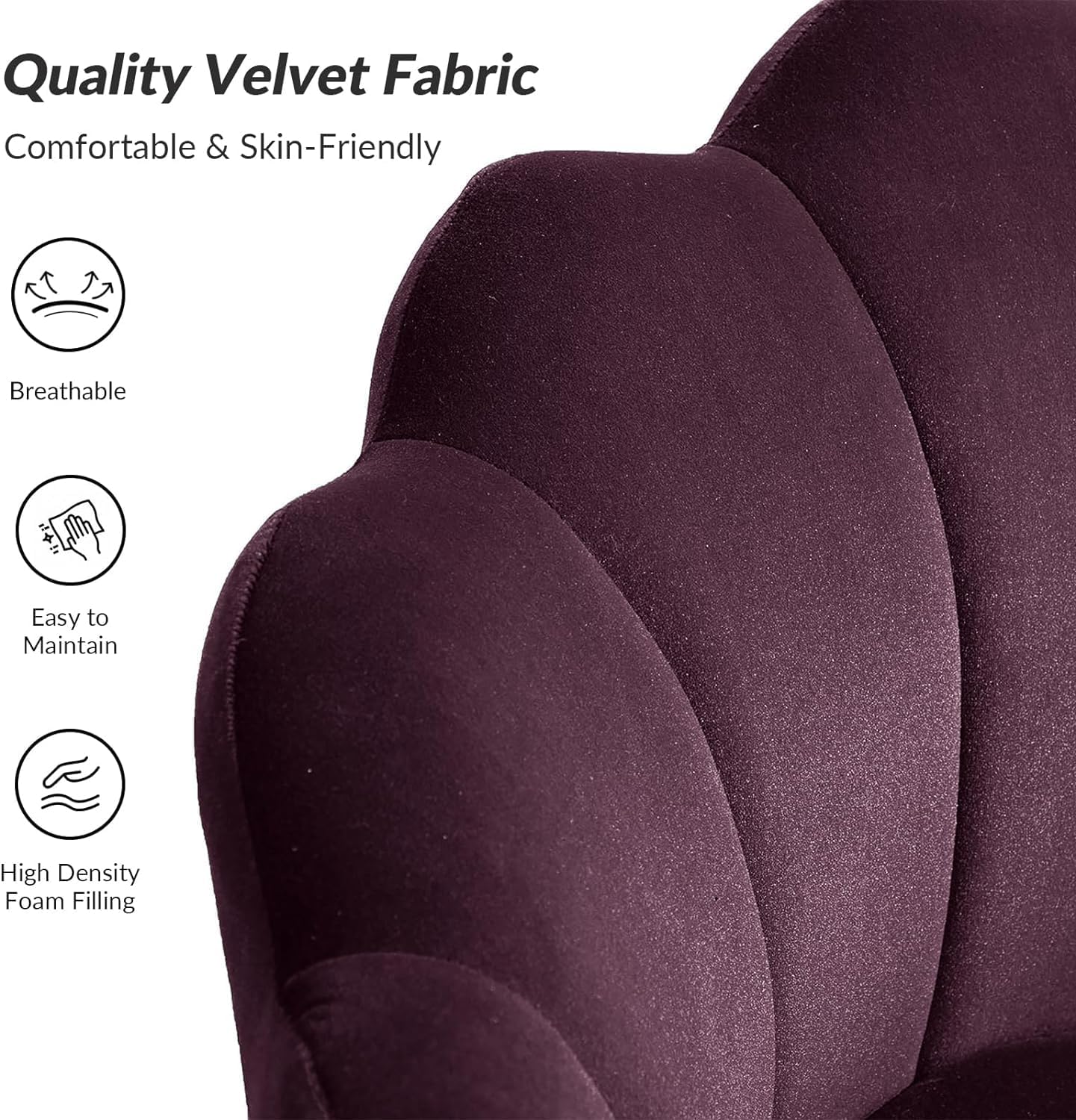 Barrel Chair with Golden Legs Armchair, Modern Sturdy Arm Chair Durable Upholstered Chair Wooden Armrest Chair for Living Room Bedroom Hotel Reading (Set of 2 Chairs (Purple)