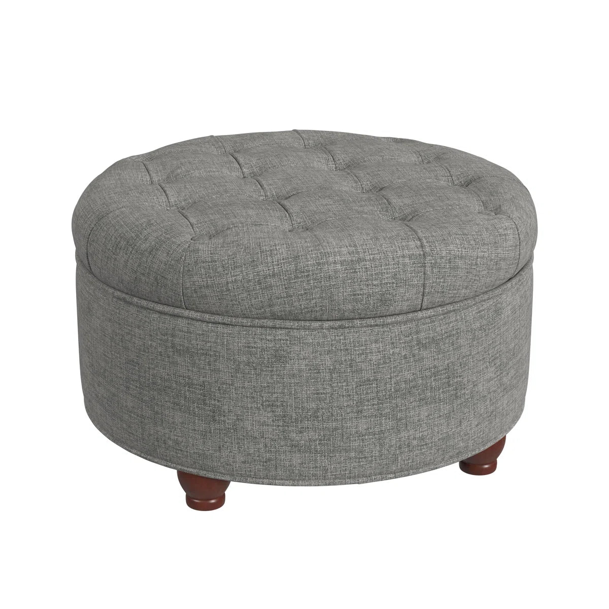 25" Wide Tufted Round Storage Ottoman