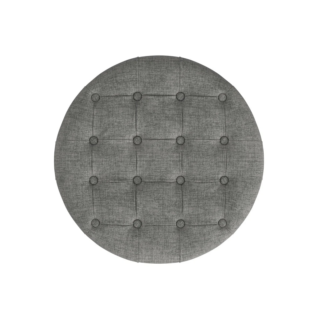 25" Wide Tufted Round Storage Ottoman
