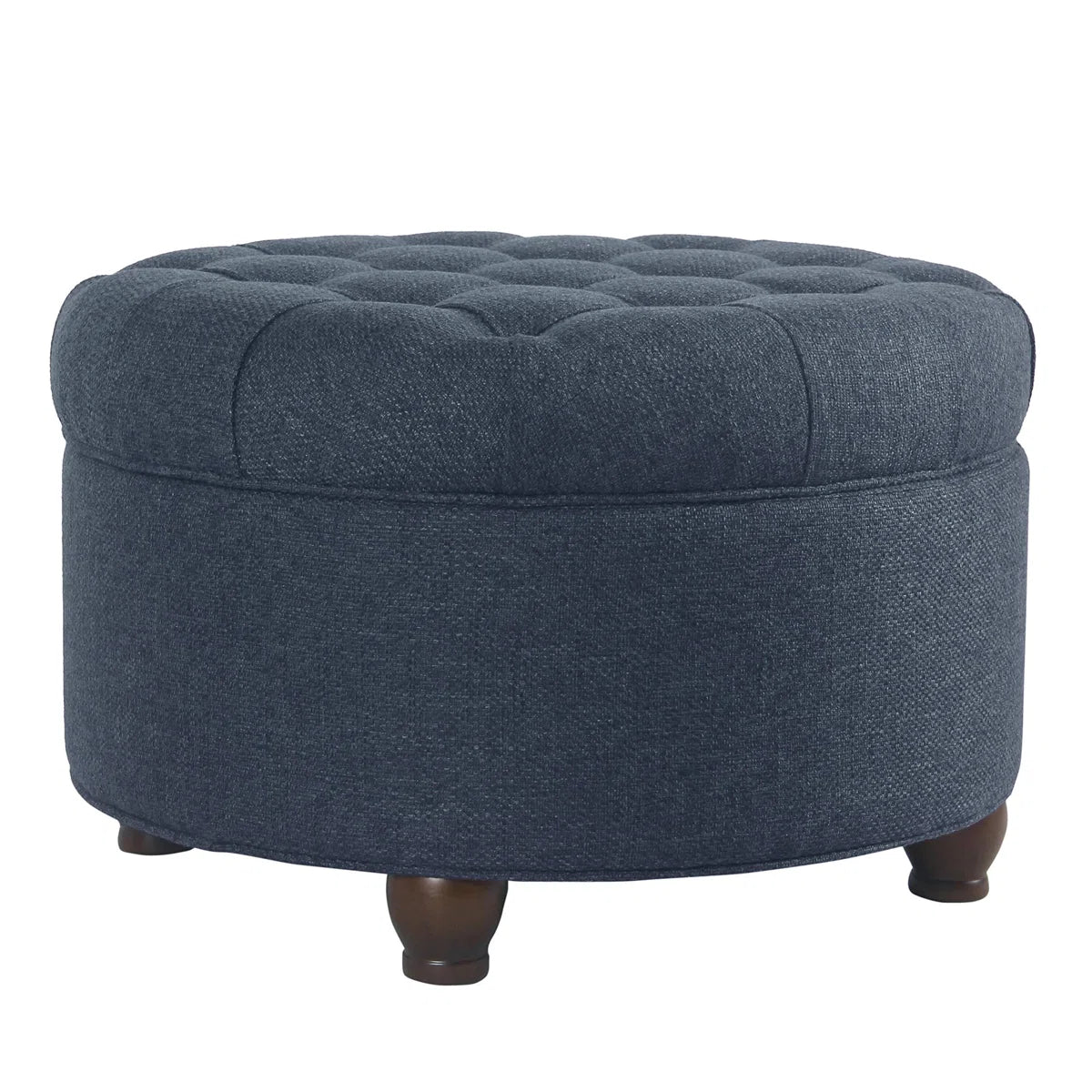 25" Wide Tufted Round Storage Ottoman
