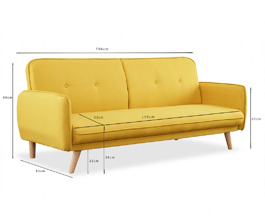 Merriam 3 Seater Clic Clac Sofa Bed in Wooden